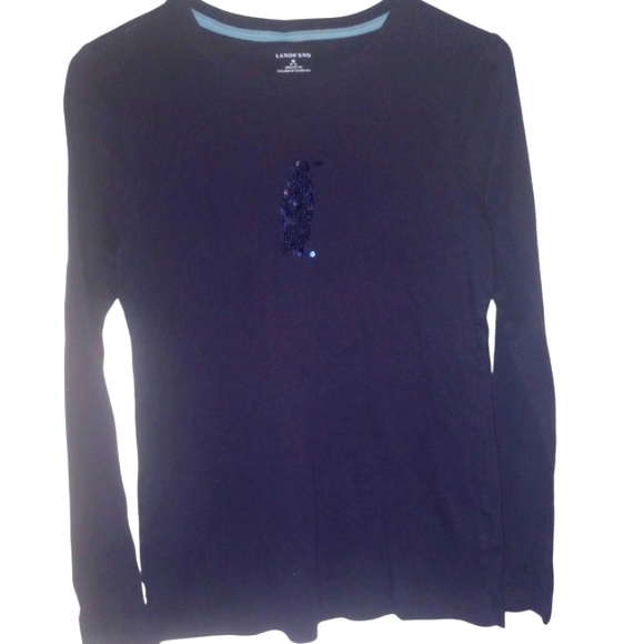 Lands' End Black Long Sleeve Shirt - Picture 1 of 6